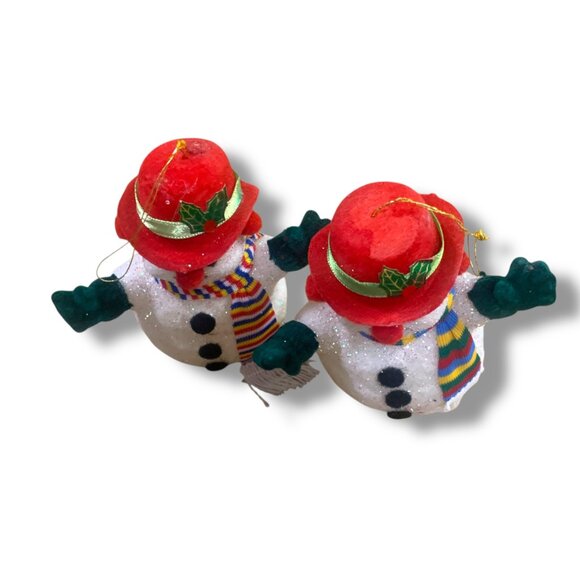 Vintage Snowman Christmas Ornaments Set Of 2 - Picture 3 of 8